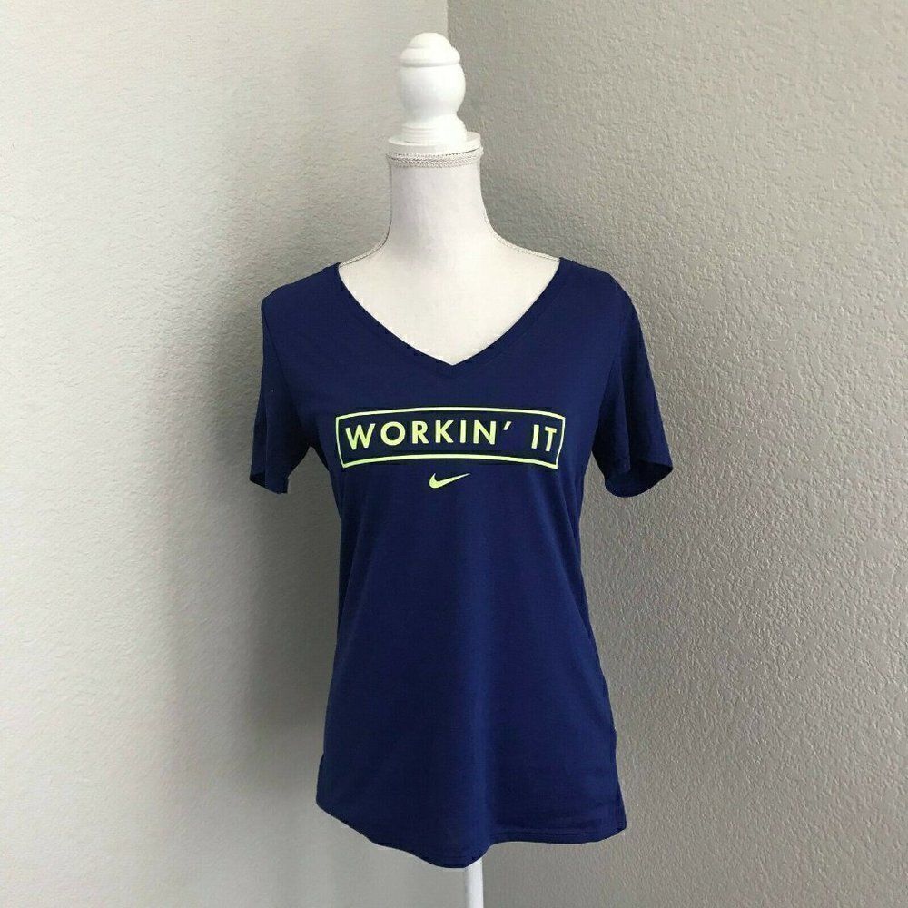 Nike Tee Women's Blue Basic T Shirt Size Medium